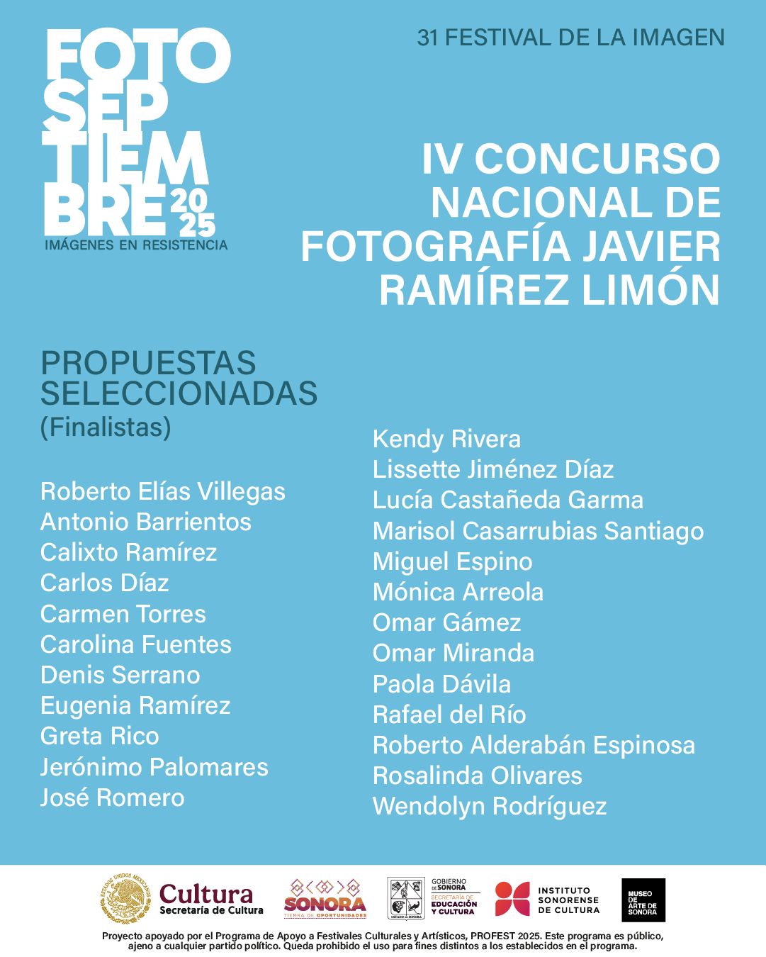 Finalistas del IV Concurso Nacional de Fotografía &quot;Javier Ramírez Limón&quot;